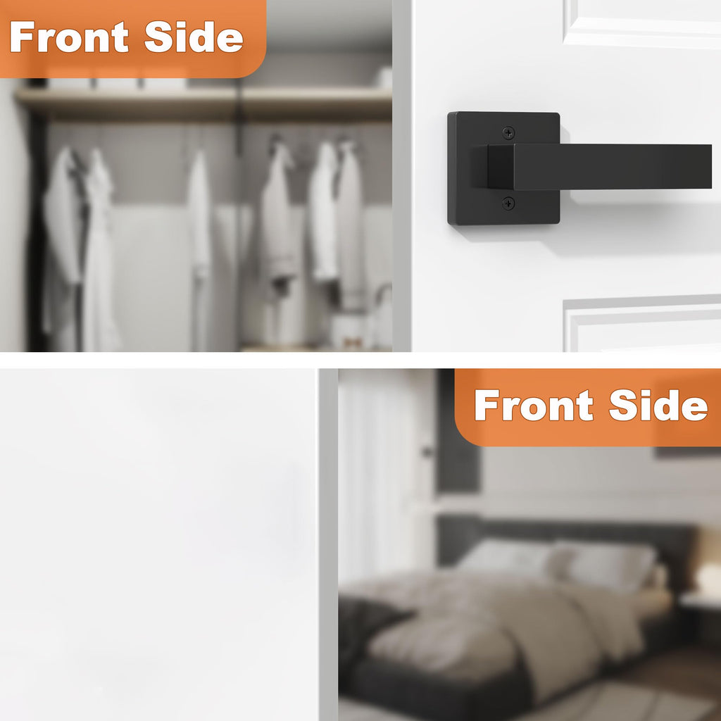Dummy Door Handles Interior Closet Black Pack of 8 Without Latch