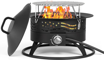 Portable Propane Fire Pit, 24 Inch Smokeless Gas Fire Pit Bowl for Outside