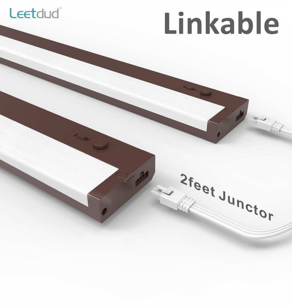 Under Cabinet Lights Plug in or Hardwired Built-in Dimmer, 16 Inch 8W, 5CCT 2700K-5000K, Linkable Undercounter