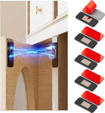 5 Pack Magnetic Door Catch, Ultra Thin Cabinet Door Magnets, Adhesive Drawer Magnets to Stay Closed, Stainless Steel