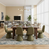 Swivel Dining Chairs Set of 2, Mid Century Modern High Back Chenille Upholstered Dining Room Chairs Kitchen