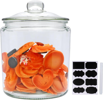 1 Gallon Glass Canister, Cookie Jar & Candy Jar with Airtight Lid, Large Food Storage Container for Buffet, Coffee &