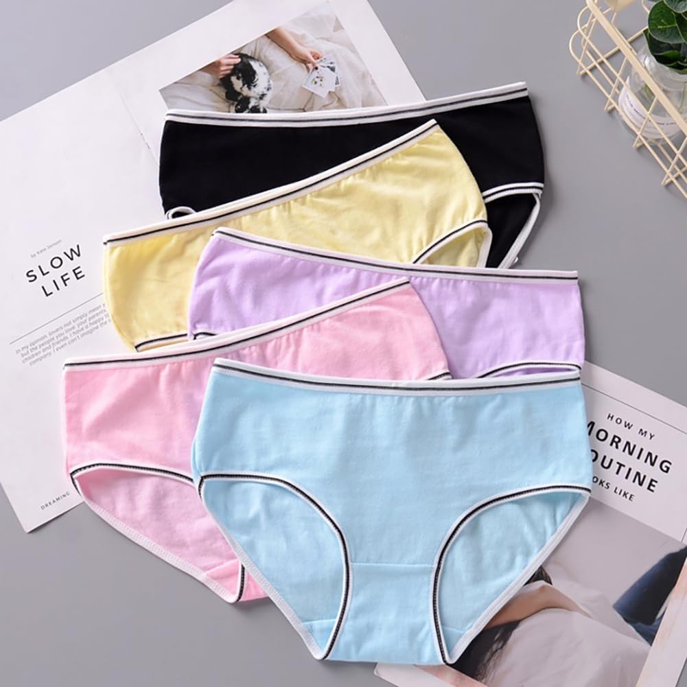 Teen Girls Underwear for 12 Pack Cotton Briefs (L, Multicolor, )