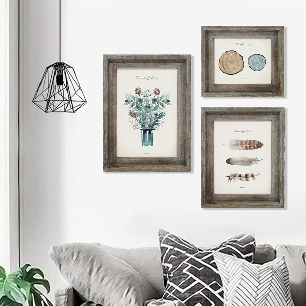 12x16 Rustic Picture Frames, Poster Frame with Farmhouse Shabby Chic Design, Photo Frames with Plexiglass Front for