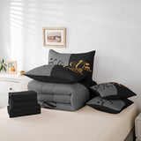 Erosebridal King and Queen Bed in a Bag King Comforter Set 7 Pieces,Her King and His Queen Crown Sheet Set,Romantic