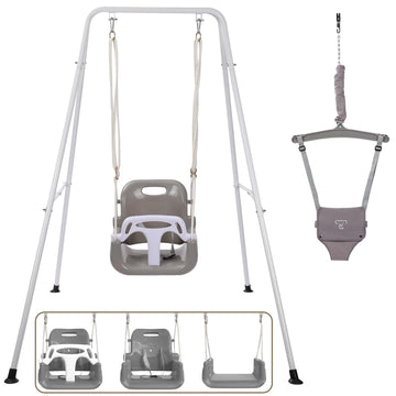 2 in 1 Toddler Swing & Jumper, Swing Set for Indoor and Outdoor Use