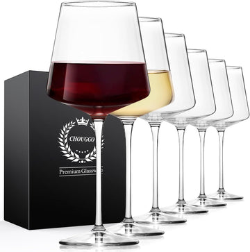 21Oz Crystal Wine Glasses Set of 6, Premium Large White or Red Wine Glasses, Hand Blown Tall Long Stem, Gifts for