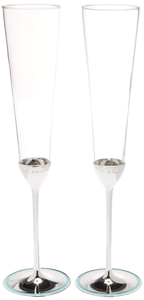 Take The Cake 2-Piece Champagne Flute Set, 2 Count (Pack of 1), Clear