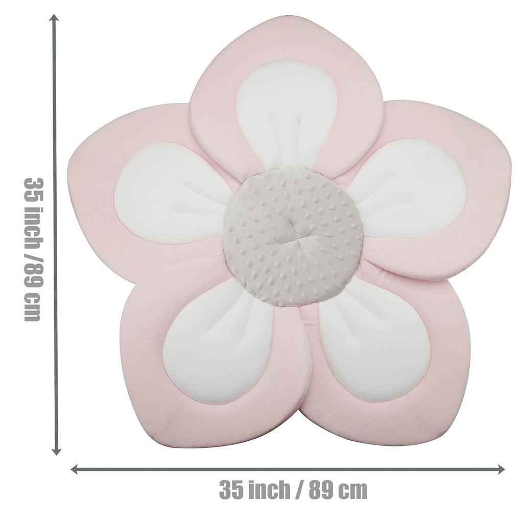 Baby Bath Pad for Infant Newborn | Soft Flower 5 Petals for Sink Bathtub Essentials Shower Gift (Pink)