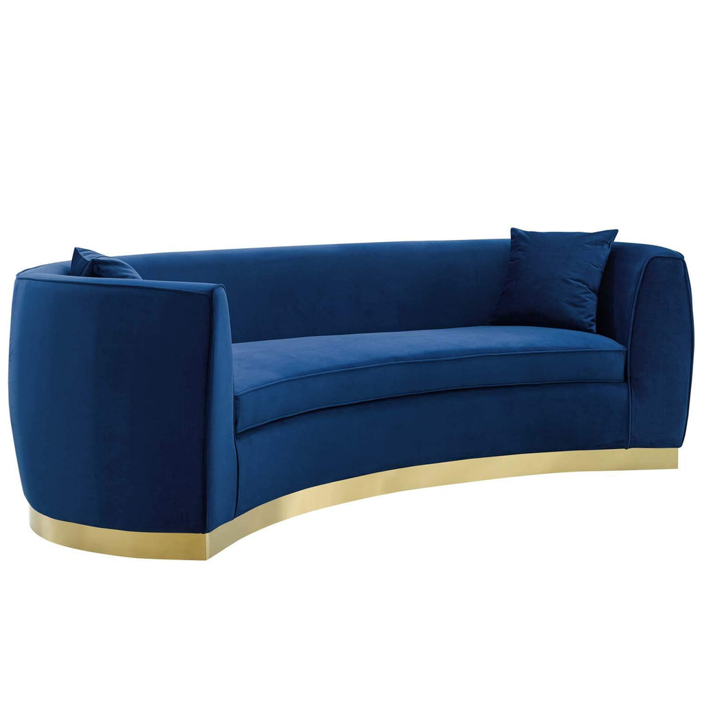 Resolute Curved Performance Velvet, Navy