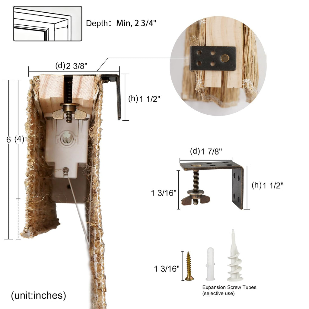 Motorized Bamboo Roman Blinds with Remote, Woven Roman Shades Compatible with Alexa Google Home, Automatic Bamboo