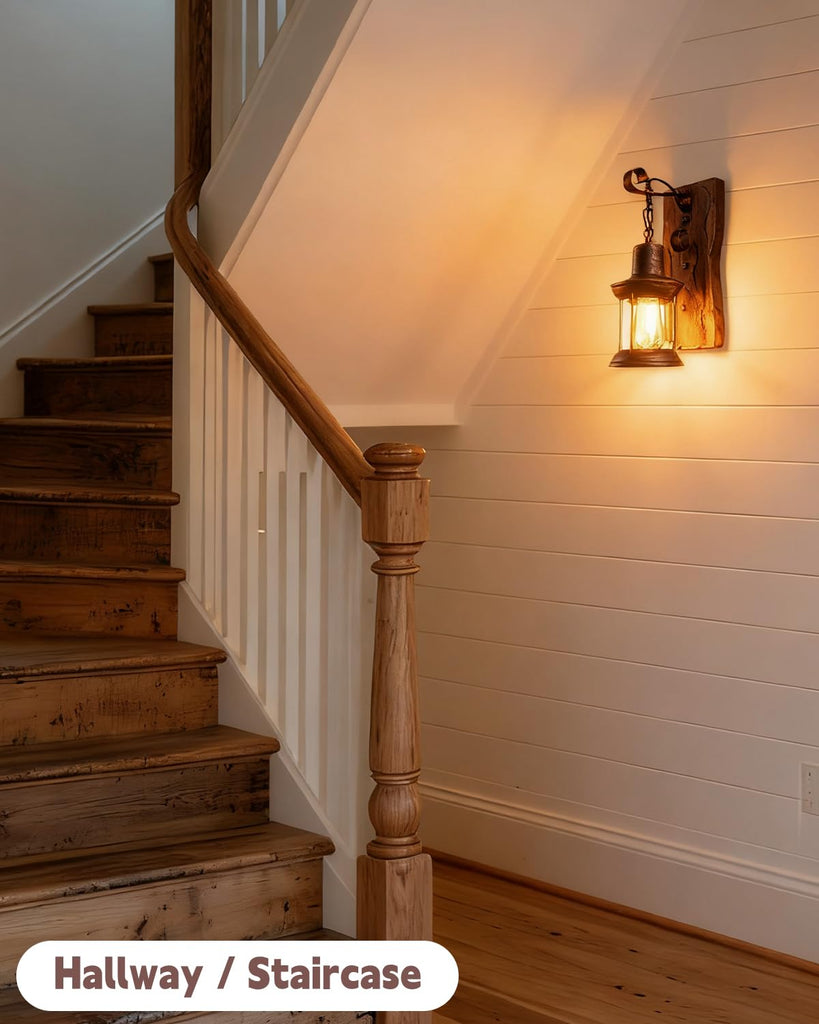 Rustic Wall Sconces, Vintage Wall Sconce, Rustic Light Fixtures, Farmhouse Antique Wooden Wall Lamp for Aisle, Vanity