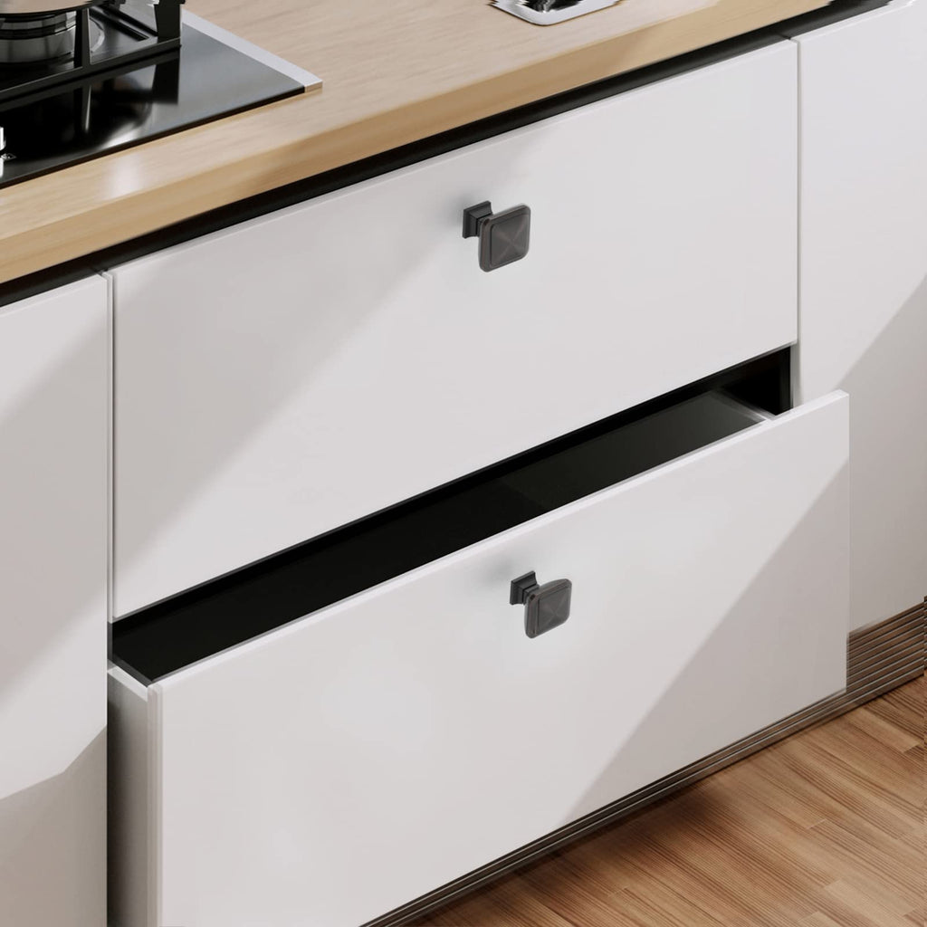 6 Pack Oil Rubbed Bronze Cabinet Knobs,Solid Square Drawer Pulls