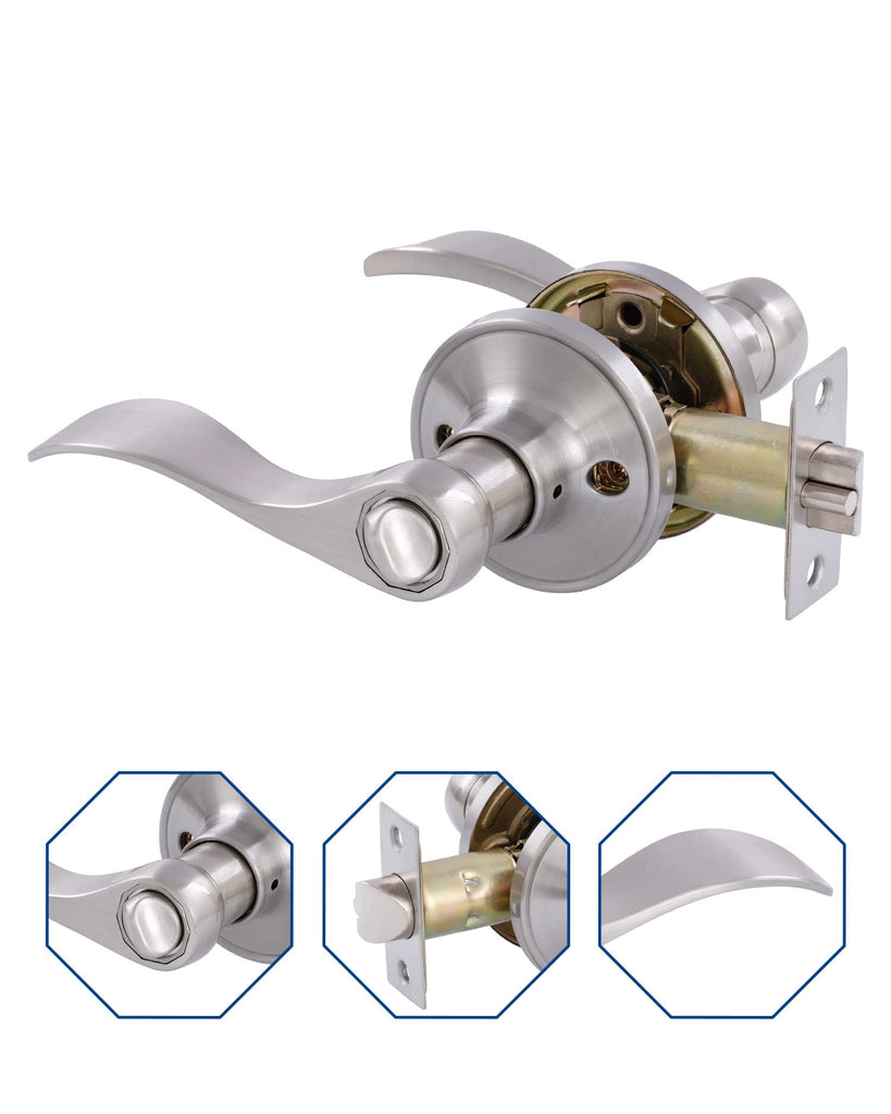 5 Pack) Keyed Alike Front Door Lever Lockset with Single Cylinder Deadbolt Combination Set, Wave Style Lever, Front