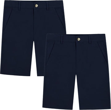 Boys' School Uniform Flat Front Twill Short, Pack