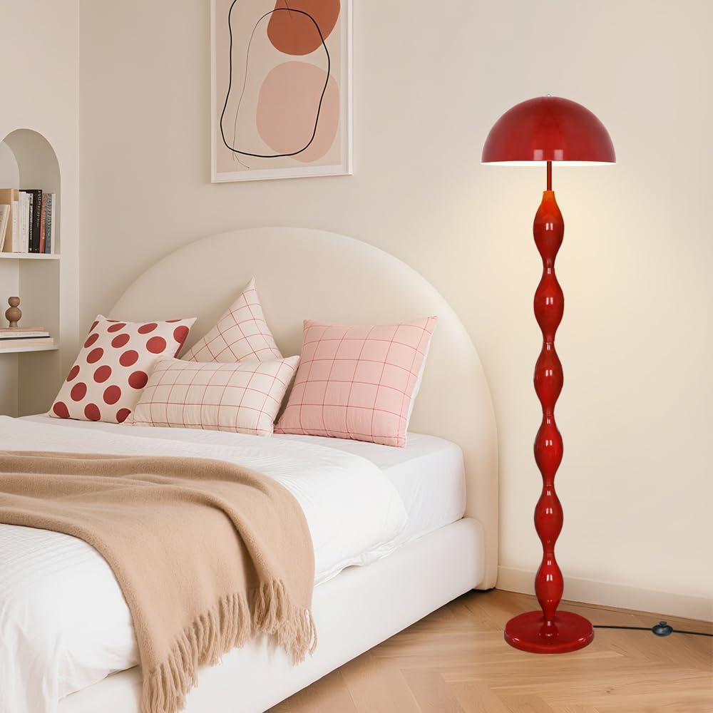 Red Mushroom Floor Lamps, Unique Standing Light