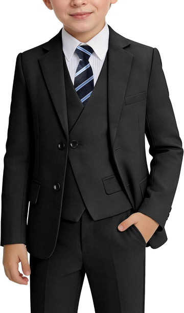 Boys Formal Suits 5 Piece Slim Fit Suit for Kids Teen Boy Tuxedo