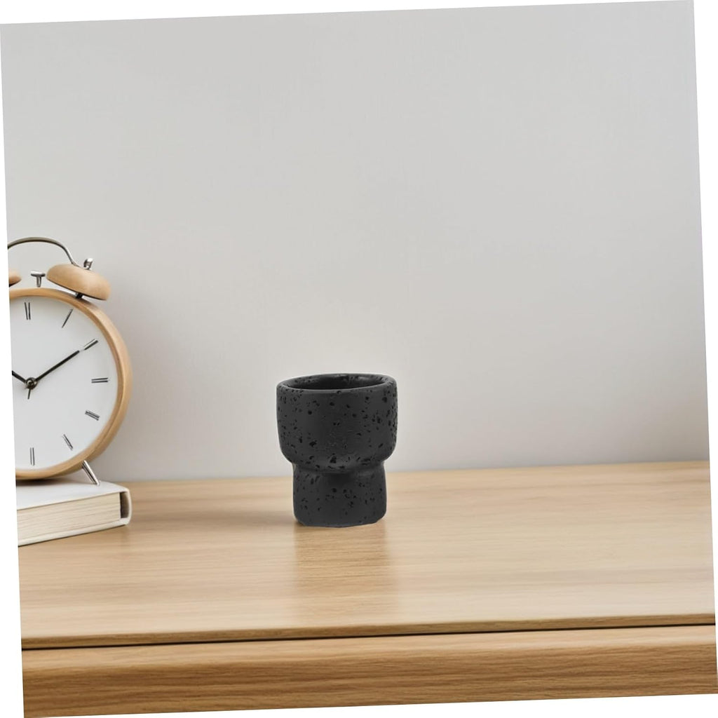 Cement Match Striker Jar for Match Boxes Decorative Weather Resistant Black Jar with Rustic Artistic Style