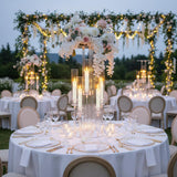 4PCS Acrylic Candelabra Centerpieces for Tables,2-in-1 Clear 5 Arm Candelabras &Flower Stand,Acrylic Centerpieces Stand