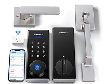 Wi-Fi Smart Deadbolt with 2 Handles, Front Lock Set with Gateway