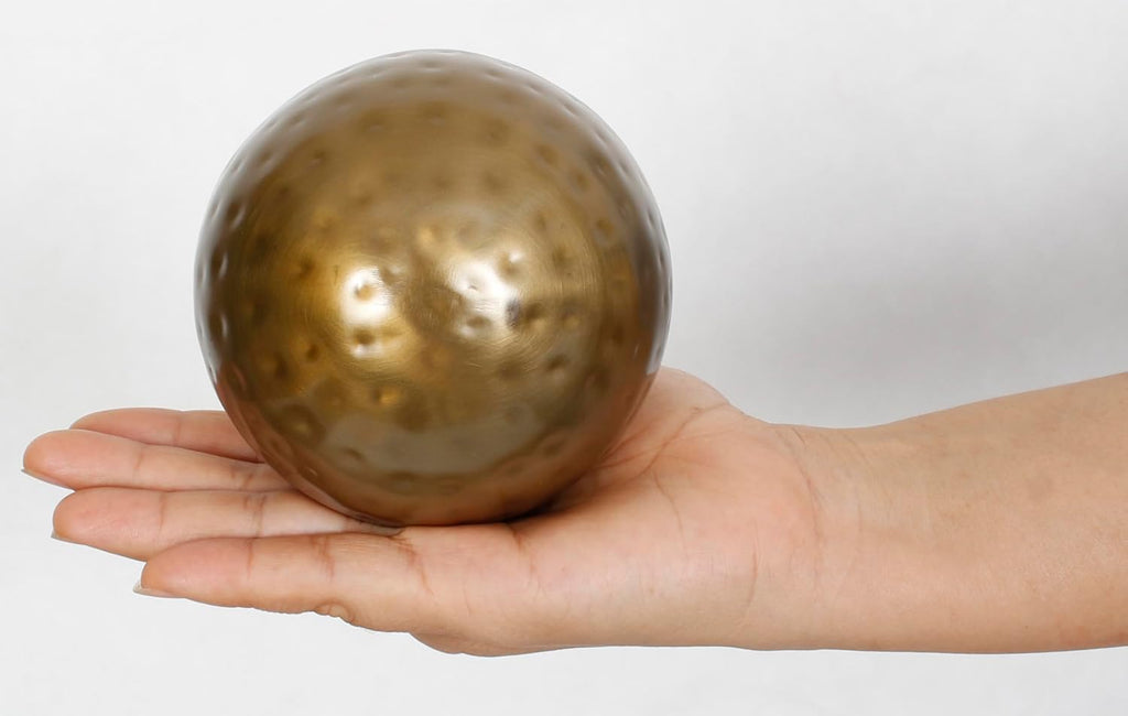 Decorative Balls, Orbs, Spheres Pieces 4 inch Bowl/Vase Filler Antique Brass - Set of 4