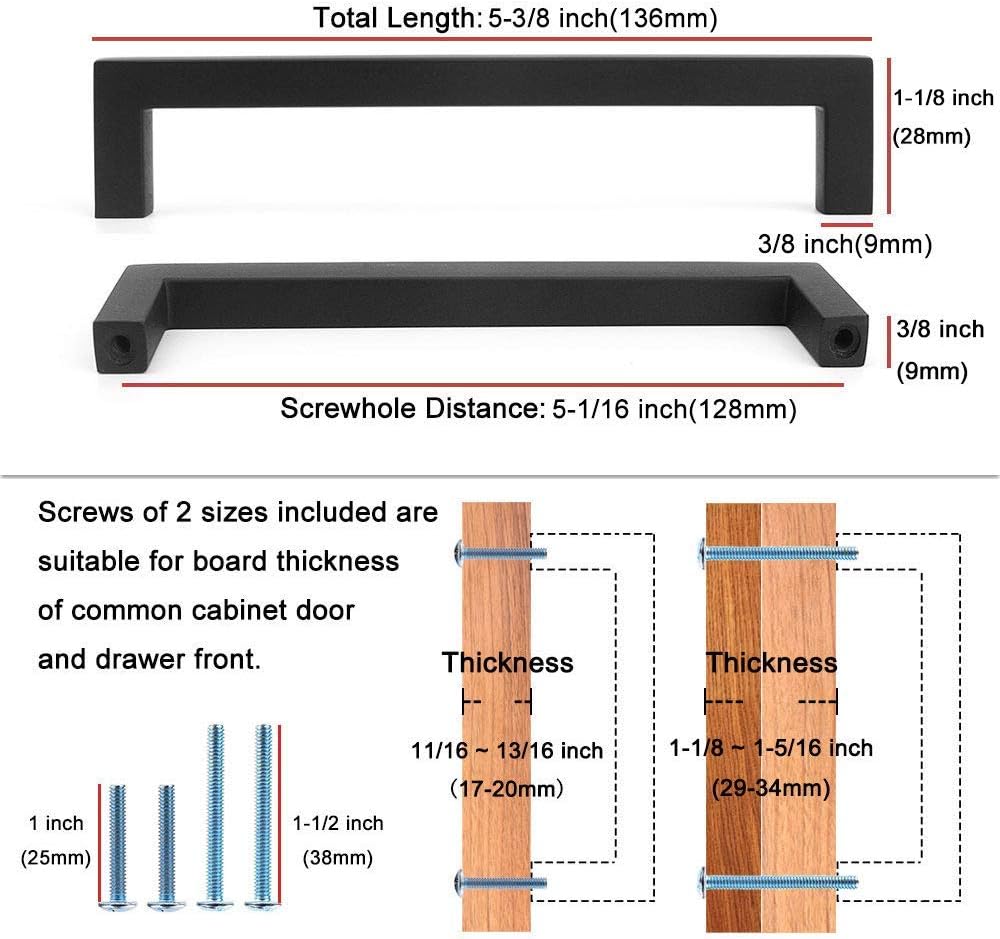 Solid Square Bronze Kitchen Cabinet Handles Oil Rubbed Bronze Cabinet Pulls, 10 Pack 5 Inch Bronze Hardware Cabinets