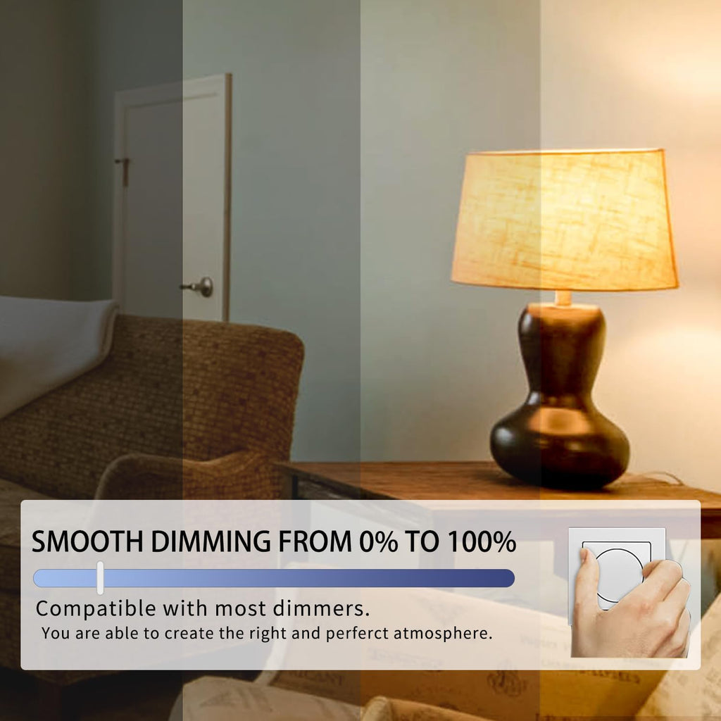 ST58 Dimmable LED Edison Light Bulbs, 2700K Clear Glass, 6 Pack