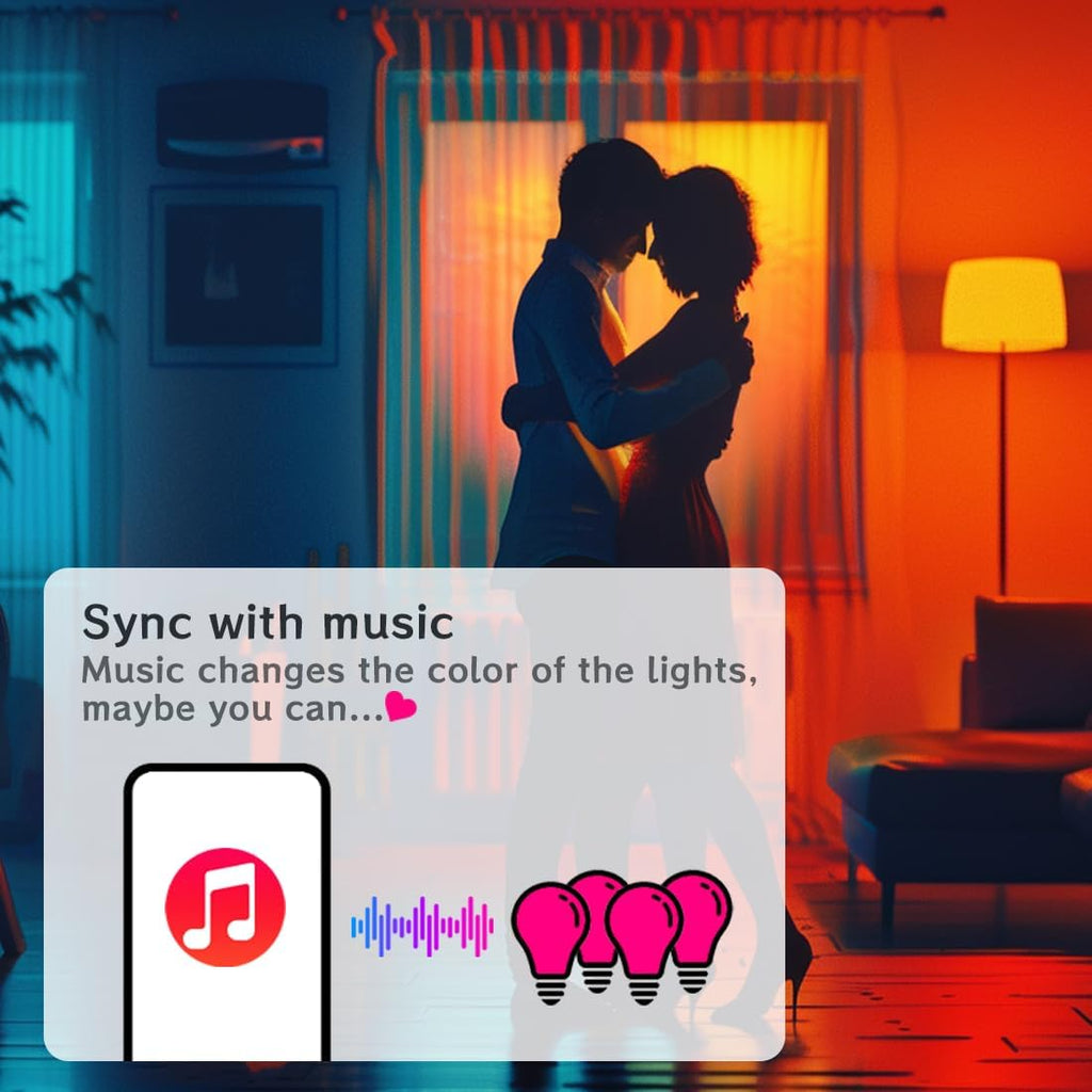 Smart Light Bulbs 130W Equivalent, Color Changing Light Bulb, Work with Alexa Only, 16 Million Colors RGBWW, Music
