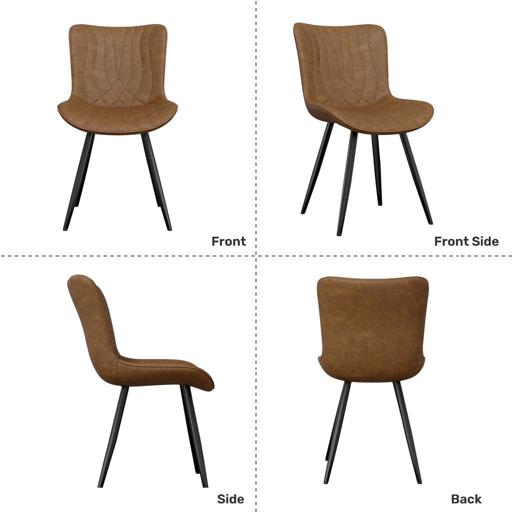 Modern Dining Chair, PU Leather Dining Room Chairs Set of 2