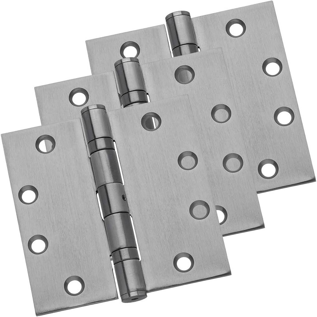 Door Hinges, Heavy Duty 4.5x4.5 Full Mortise Ball Bearing Design for a Smooth Quiet Swing