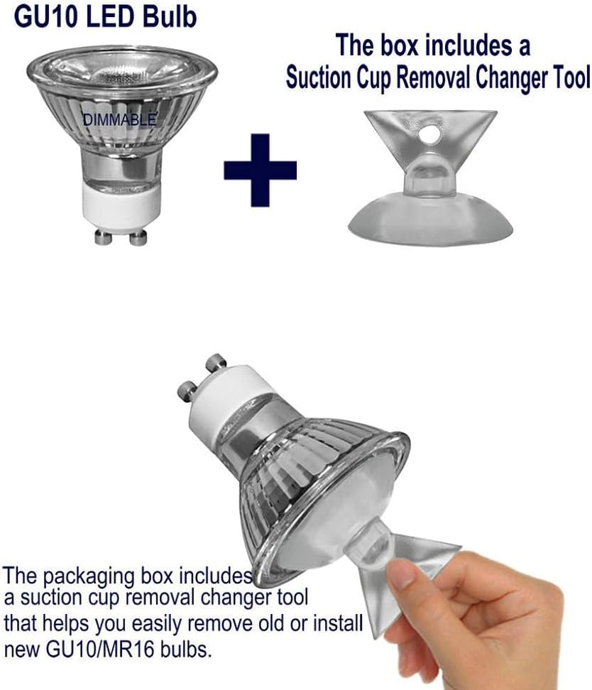 Dimmable 5W GU10 LED Light Bulbs,Daylight 5000K,Range Hood Stove Light&Kitchen Light&Recessed Track Light&Indoor