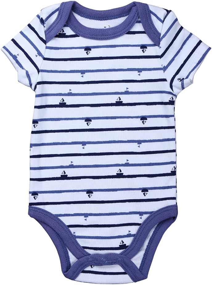 Boy's Pack Short-Sleeve Kimono Bodysuit Set -Side Snap Infant Bundle