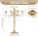 Sziqiq Gold Candelabra Candle Holder: 5 Arm Candelabras Centerpiece Table Decorationsandleholders for Dining Table