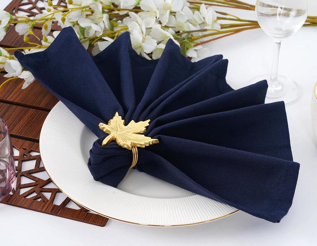 Solid Cloth Napkins Set of 12 Navy Blue 100% Cotton Dinner Napkins 18x18 inches - Reusable, Absorbent & Washable