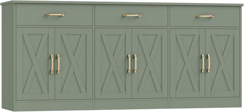 71" Large Sideboard Buffet Cabinet with Storage, Farmhouse Coffee Bar Cabinet with 3 Drawers
