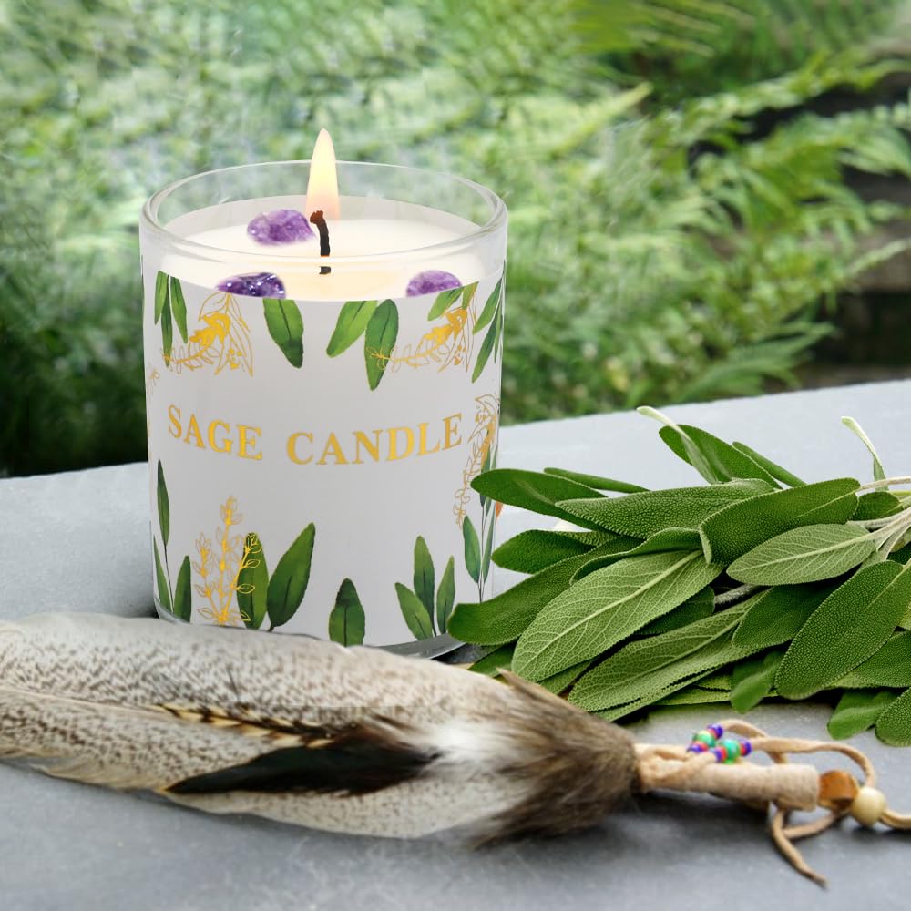Candles, 6 Pack Sage Candle for Cleansing House Negative Energy