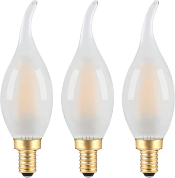 Frosted E12 Candelabra Bulb 25W Equivalent LED Chandelier Light Bulbs- 2W Dimmable E12 LED Bulb- 2700K Soft Warm