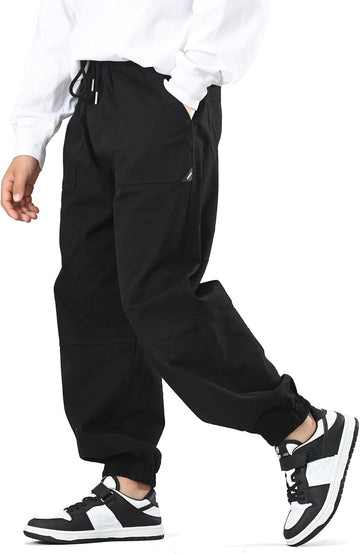 Boys Stretch Pull On Jogger Pants,Twill Chino Pants for Kids