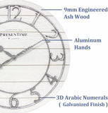 Presentime & Co Classic Farmhouse Shiplap Clock, 19.5 inch