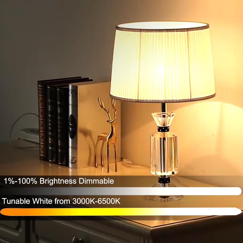 12W A60 Smart LED Light Bulb with a 2.4GHz Remote Control,RGBCW Color Changing,Stepless Dimmable 3000-6500K,100W