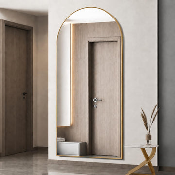 Arched Full Length Mirror, 71"x26"Large Floor Mirrors, for Wall Door Bedroom Bathroom Living Room (Gold)