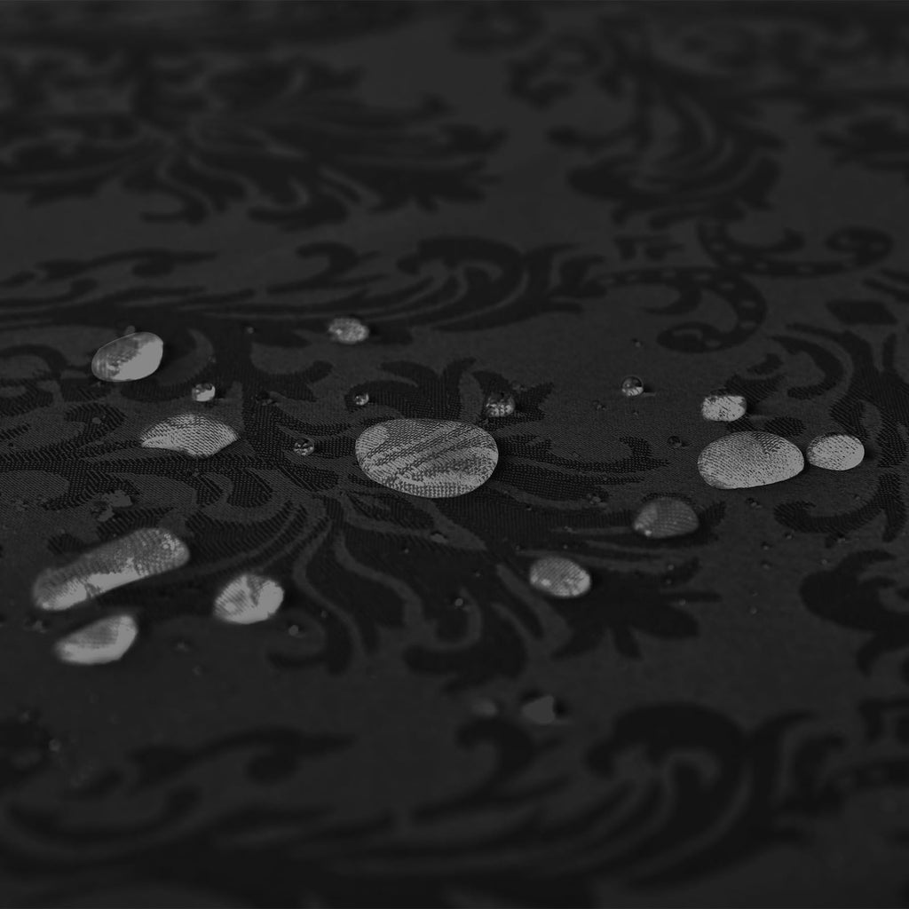 Black Jacquard Damask Rectangular Tablecloth, 52 x 70 Inch