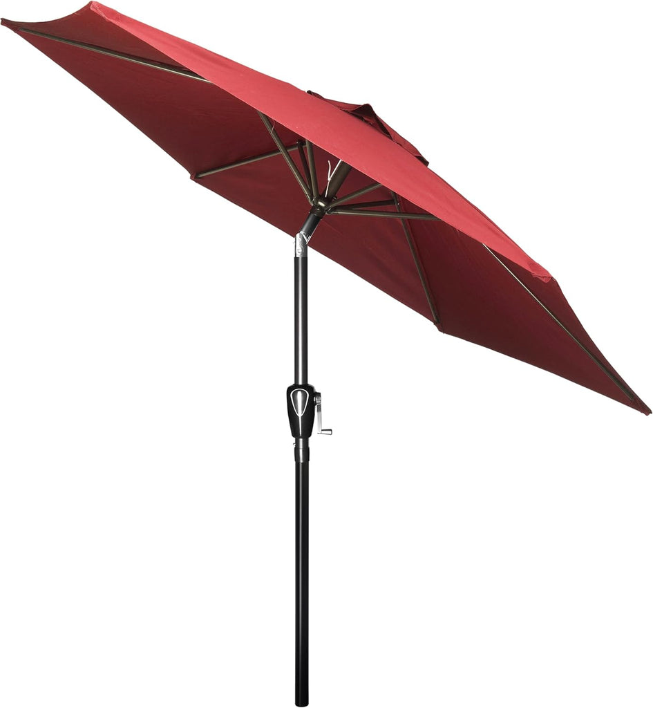 9' Patio Umbrella Outdoor Table Market Yard Umbrella with Push Button Tilt/Crank - Red
