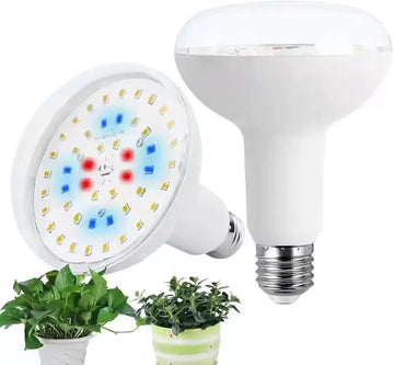 LED Grow Light Bulb 15W(150WEquivalent) E26/E27 Base BR30 5000K Red Blue Full Spectrum Plant Light Bulb for Indoor