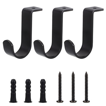 3Pcs Ceiling Mount Curtain Rod Brackets, Metal Single Ceiling Curtain Rod Holder for 5/8-1 Inch Rod, Sturdy Curtain Rod