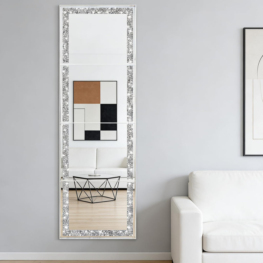 Glamorous Crystal Crush Diamond Design - Adorned with Sparkling Crushed Diamond Trim Along the Edges, This Frameless