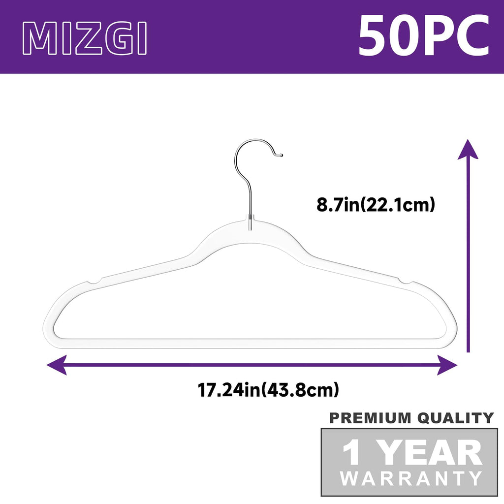 Premium Crystal Clear Acrylic Hangers, 50 Pack Ultra Slim Space Saving Suit Hangers for Coats, Pants, Dress Clothes