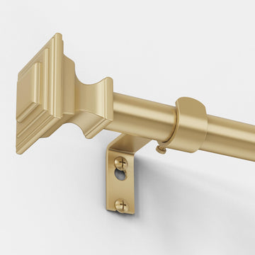 Gold Curtain Rod 36-90 Inch, 1Inch Adjustable Square Curtain Rod