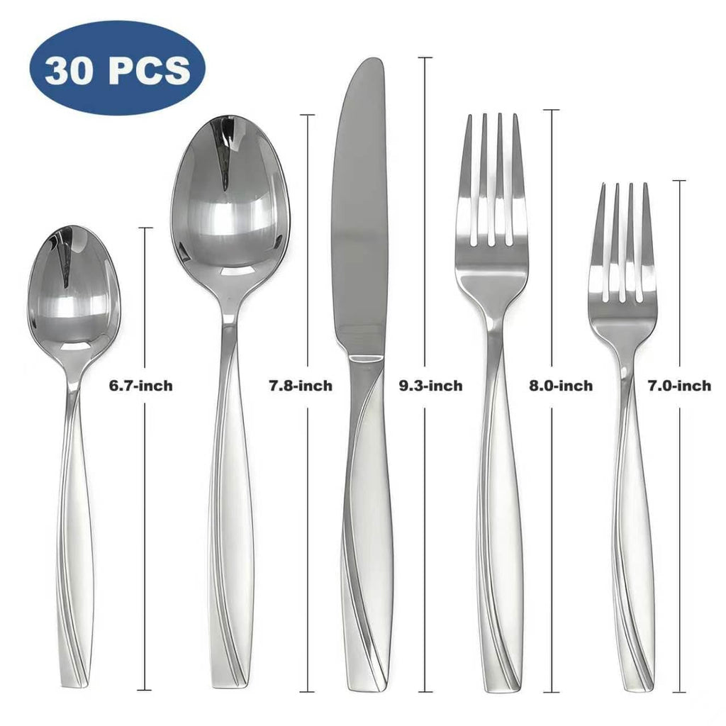 30-Piece Stainless Stee Silverware Set for 6