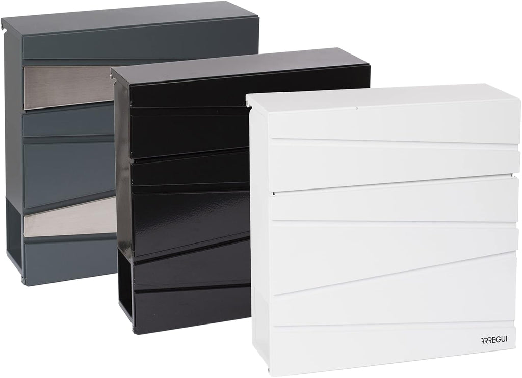 Armor E6905 Designer Letter Box Galvanised Steel with Newspaper Holder, Post Box and Newspaper Box